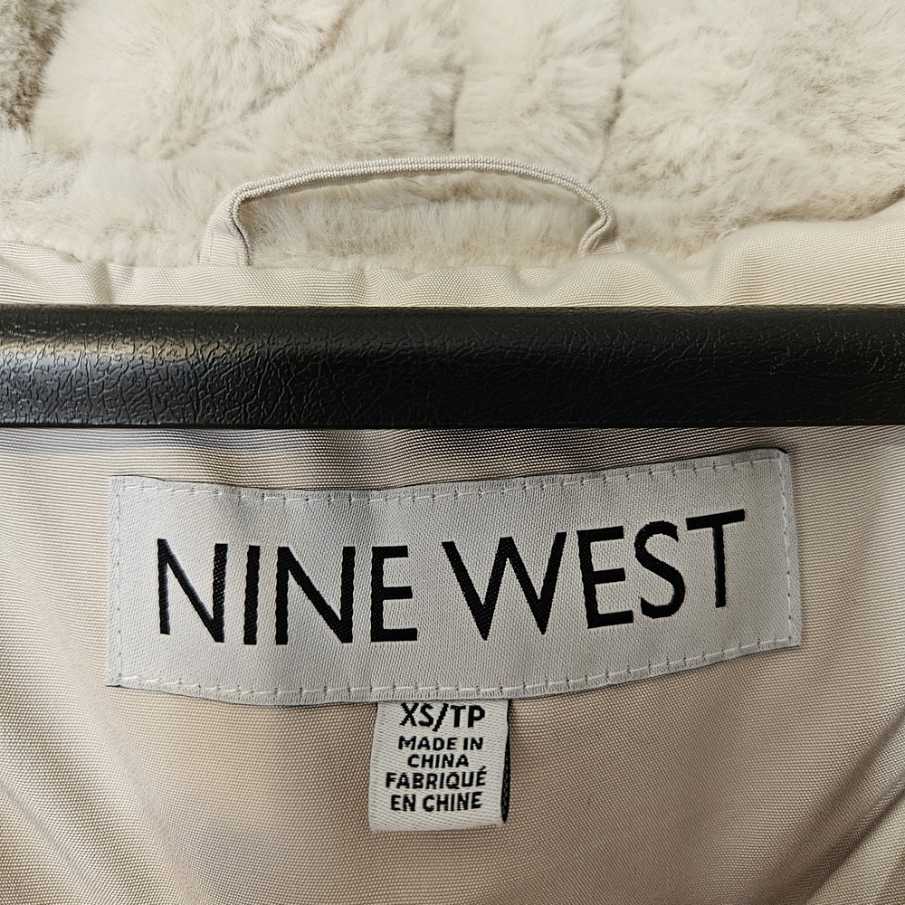 Nine West Light Beige Puffer Coat with Fur Hood - Picture 4 of 7